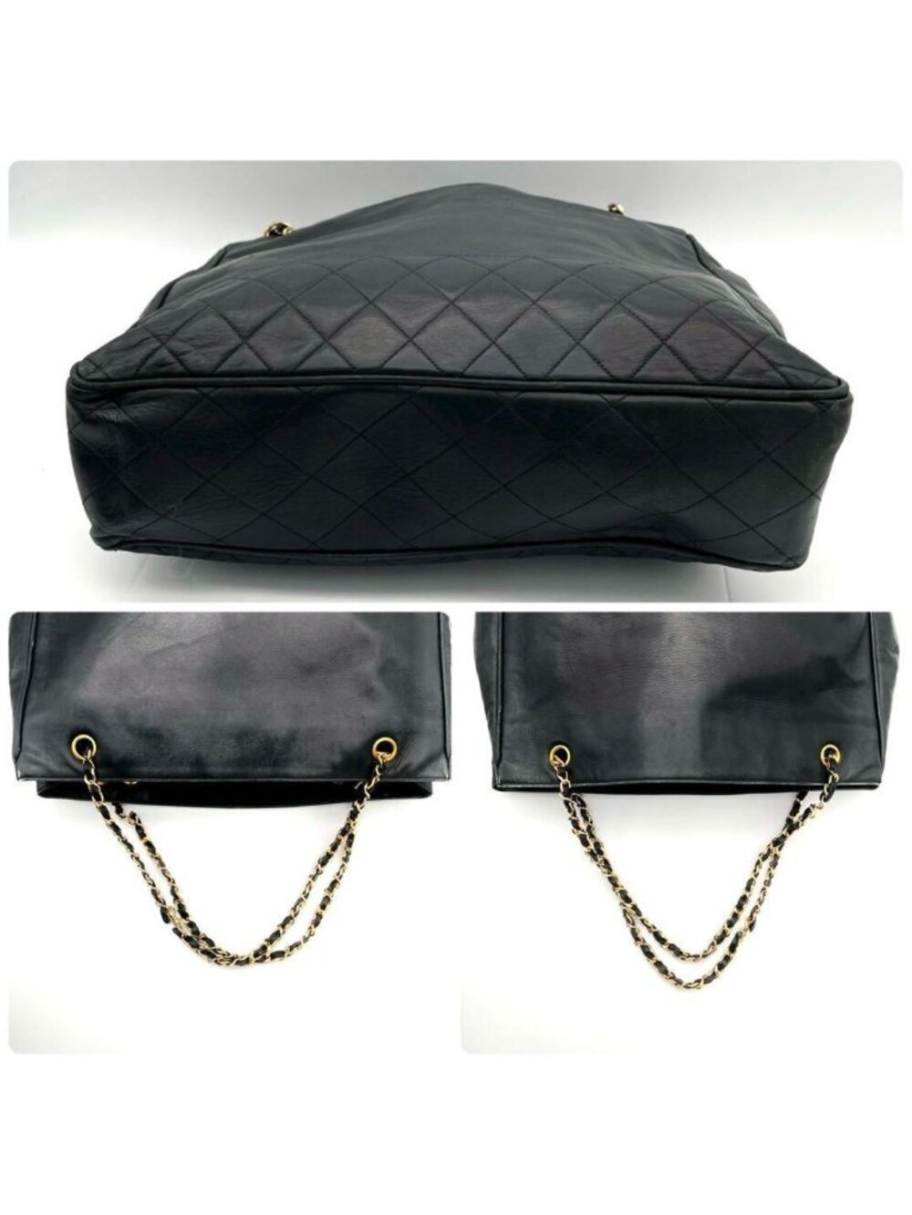 Chanel Lambskin Quilted Chain Tote Black - Picture 6 of 10